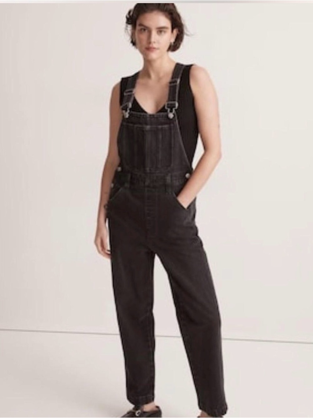 Madewell Straight Leg Black Workwear Overalls - Picture 3 of 12